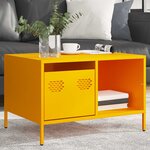 vidaXL Table basse jaune moutarde 68 5x50x43 5 cm acier laminé à froid