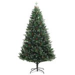 vidaXL Sapin de Noël artificiel à charnières avec baies rouges 240 cm