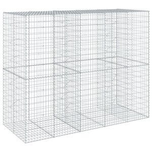 vidaXL Panier gabion avec couvercle 250x100x200 cm fer galvanisé