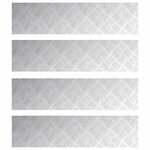 vidaXL Plaques à damier 4 Pièces Argent 80 x 20 cm Aluminium