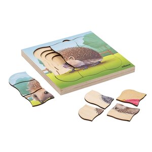 À la ferme - le hérisson pousse  31 pièces de puzzle