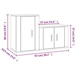 vidaXL Ensemble de meubles TV 2 Pièces blanc brillant bois d'ingénierie