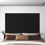 vidaXL Panneaux muraux 12 Pièces Noir 90x15 cm Velours 1 62 m²