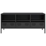 vidaXL Meuble TV noir 101 5x39x43 5 cm acier laminé à froid