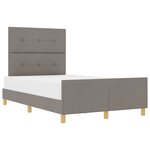 vidaXL Cadre de lit avec tête de lit Taupe 120 x 190 cm tissu