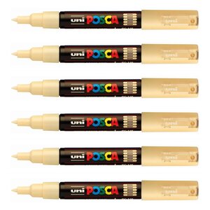 Marqueur pointe conique extra-fine posca pc1mc 0 7 - 1mm beige x 6 posca