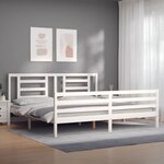 vidaXL Cadre de lit sans matelas blanc 200x200 cm bois massif