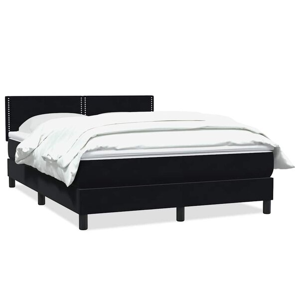 vidaXL Sommier à lattes de lit avec matelas noir 140x210 cm velours