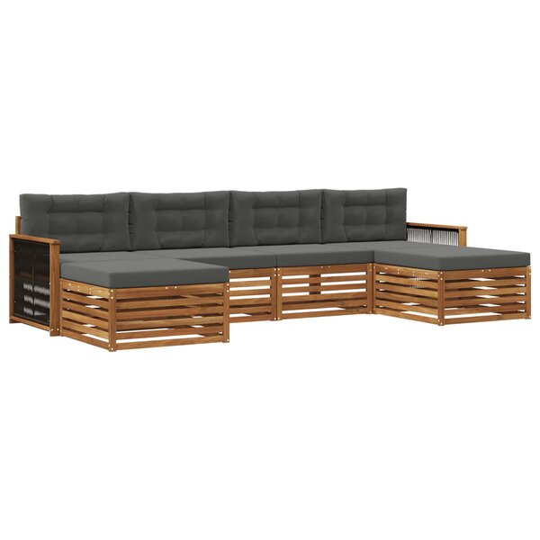 vidaXL Ensemble de canapés d'extérieur 6 pc Bois d'Acacia Massif