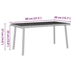 VidaXL Table basse de jardin rectangulaire gris clair résine tressée