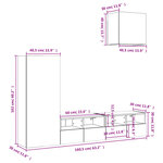 vidaXL Unités murales TV 4 Pièces blanc bois d'ingénierie