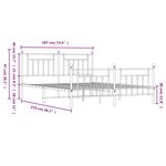 vidaXL Cadre de lit métal sans matelas avec pied de lit noir 183x213cm