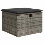 vidaXL Salon de jardin avec coussins 7 Pièces gris résine tressée