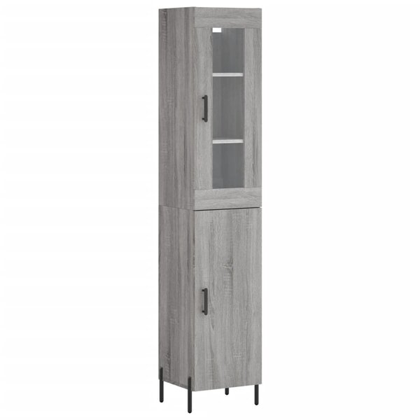 vidaXL Buffet haut Sonoma gris 34 5x34x180 cm Bois d'ingénierie