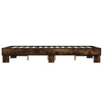 vidaXL Cadre de lit chêne marron 135x190 cm bois d'ingénierie et métal
