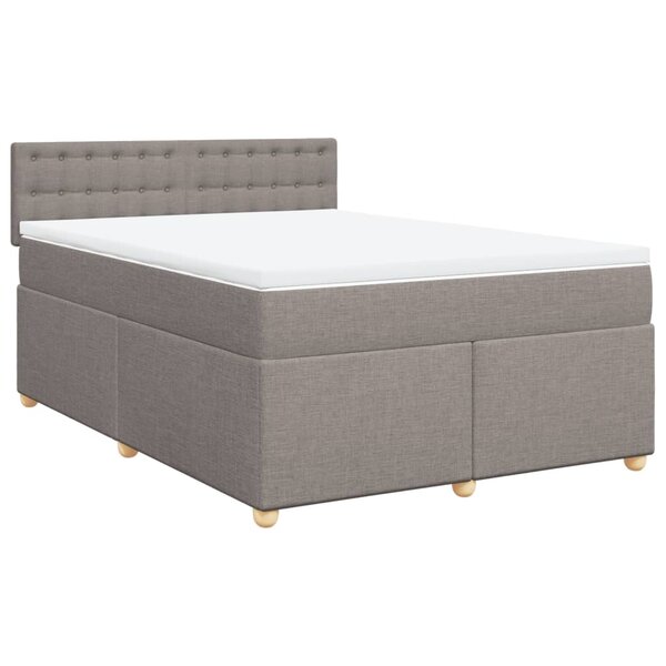 vidaXL Sommier à lattes de lit avec matelas Taupe 140x190 cm Tissu