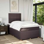 vidaXL Sommier à lattes de lit et matelas marron foncé 120x190cm tissu