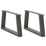 vidaXL Pieds de table basse en forme de V  2 pièces  anthracite  70 x (30-31 3) cm  acier