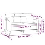 vidaXL Canapé à 2 places Marron 120 cm Tissu