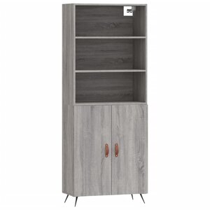 vidaXL Buffet haut Sonoma gris 69 5x34x180 cm Bois d'ingénierie