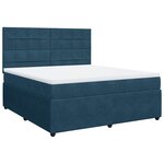vidaXL Sommier à lattes de lit et matelas Bleu foncé 180x200cm Velours