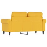 vidaXL Canapé à 2 places Jaune 120 cm Velours