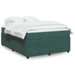 vidaXL Sommier à lattes de lit et matelas Vert foncé 140x190cm Velours