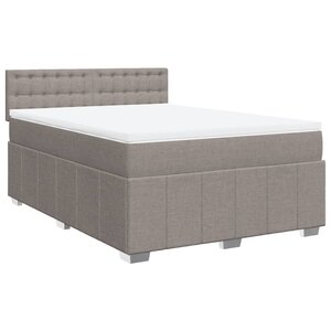vidaXL Sommier à lattes de lit avec matelas Taupe 160x200 cm Tissu