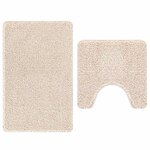 vidaXL Ensemble de tapis de bain antidérapants 2 Pièces Crème PP
