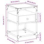 vidaXL Table de chevet sonoma gris 40x40x55 cm bois d’ingénierie