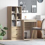 vidaXL Bureau avec rangement Chêne Sonoma Bois d'ingénierie
