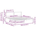 vidaXL Cadre de lit Gris clair 180 x 200 cm Pin massif