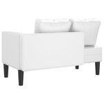 vidaXL Chaise longue avec coussins blanc similicuir
