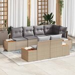 vidaXL Ensemble de canapé de jardin 7 Pièces beige et gris clair