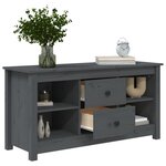 vidaXL Meuble TV Gris 103x36 5x52 cm Bois de pin massif