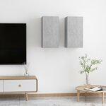 vidaXL Meubles TV 2 Pièces Gris béton 30 5x30x60 cm Bois d’ingénierie