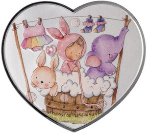 Pièce de monnaie en Argent 1000 Francs g 31.1 (1 oz) Millésime 2026 Heart Shaped BABY GIRL (PRÉCOMMANDE)