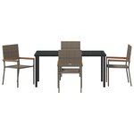 vidaXL Ensemble de salle à manger pour jardin 5 Pièces Gris Poly rotin