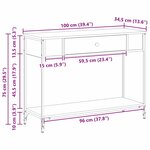 vidaXL Table console Other chêne artisanal 100 x 34.5 x 75 cm