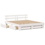 vidaXL Cadre de lit avec tête de lit Blanc 200 x 200 cm Pin massif