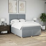 vidaXL Sommier à lattes de lit avec matelas Gris clair 140x190cm Tissu