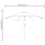 vidaXL Parasol d'extérieur avec poteau en métal 300 cm Taupe