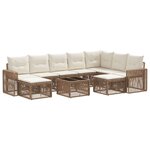 vidaXL Ensemble de canapé de jardin 10 Pièces Beige et blanc crème