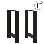 vidaXL Pieds de table à manger Noir 2 pièces 50 x (72-73) cm Acier