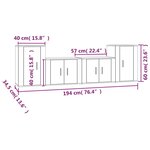 vidaXL Ensemble de meubles TV 4 Pièces Sonoma gris Bois d'ingénierie