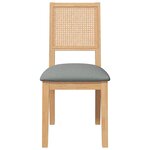 vidaXL Chaises à manger coussins 2 Pièces bois massif caoutchouc