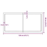 vidaXL Étagère murale 120x60x(2-6) cm bois de chêne massif non traité