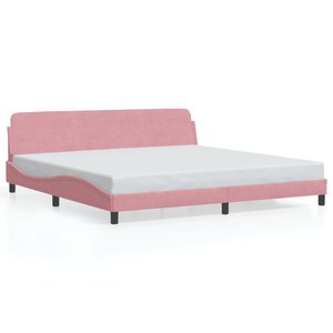 vidaXL Cadre de lit Dover rose 200x200 cm velours