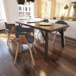 vidaXL Chaises à manger lot de 4 gris foncé bois courbé et tissu