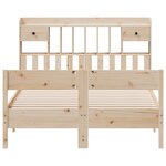 vidaXL Lit bibliothèque sans matelas 140x190 cm bois de pin massif